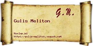 Gulis Meliton névjegykártya